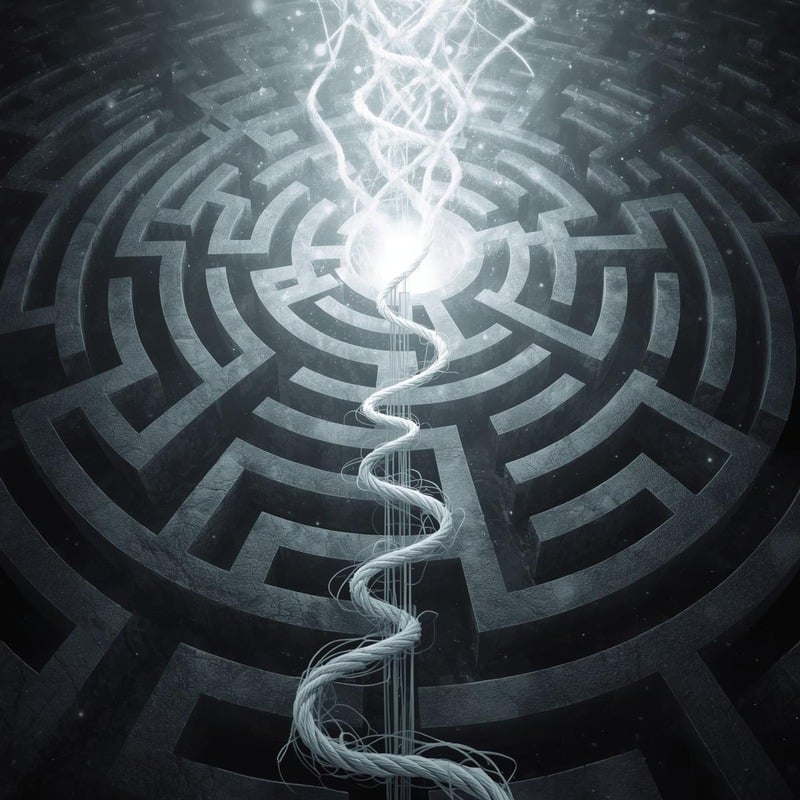 Drzewo ze sznurkowym labiryntem